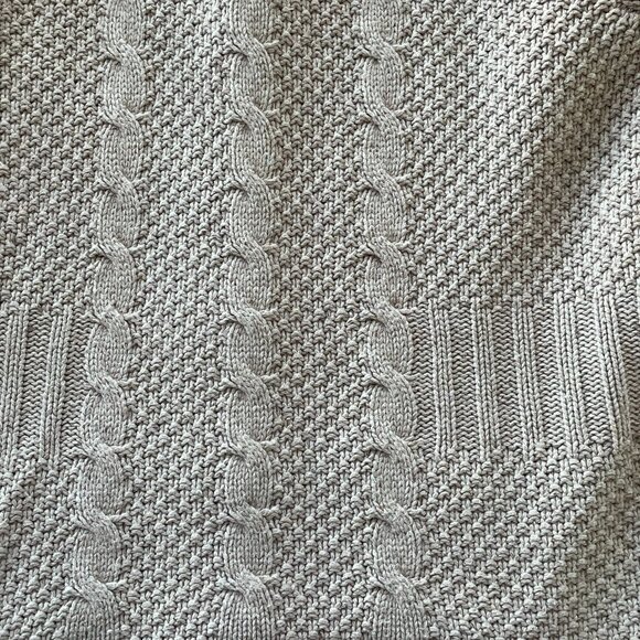 Eddie Bauer Tan Cable Knit Button-up Fisherman's Sweater - Picture 8 of 10